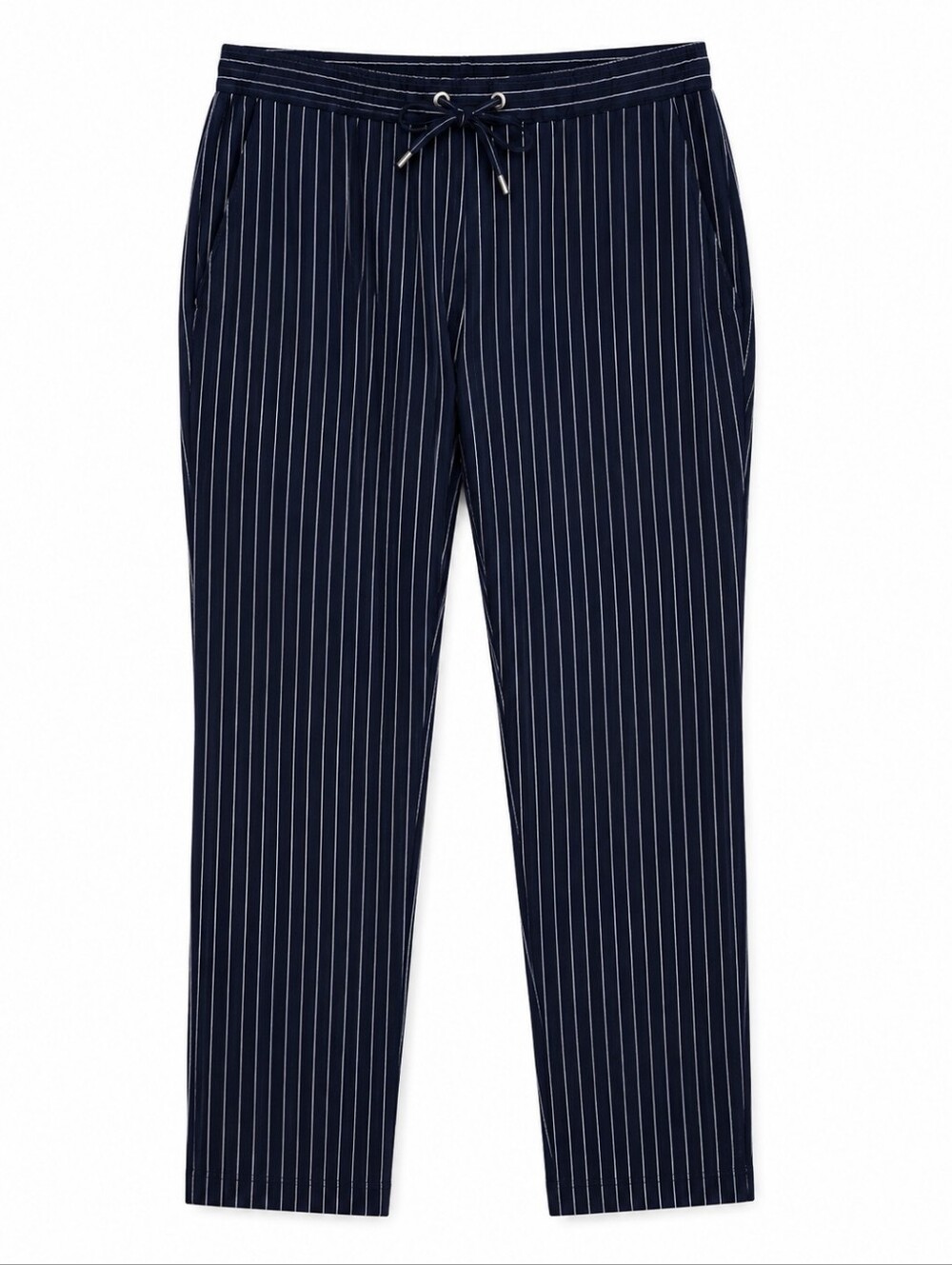 Le Chateau Women's Navy Pinstripe Pants With Draw String Waist Size 18